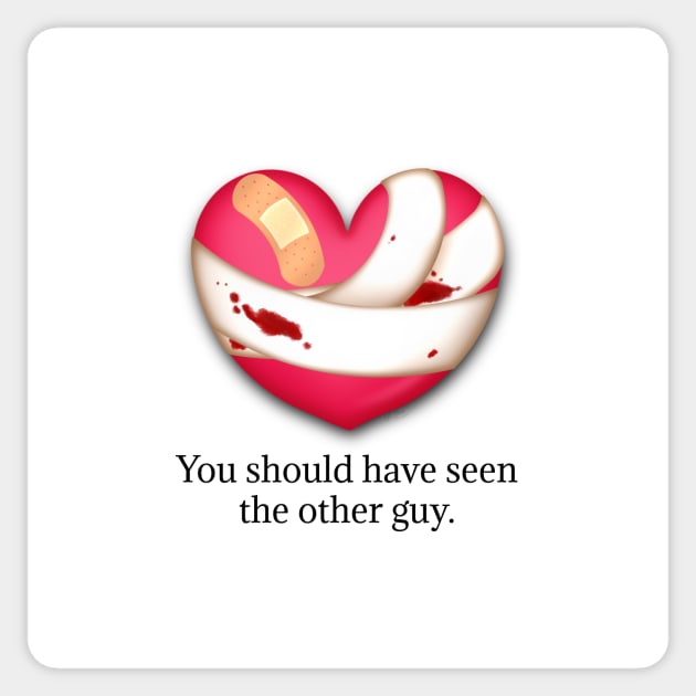 "You Should Have Seen the Over Guy" Broken Heart Valentine Sticker by Mozartini